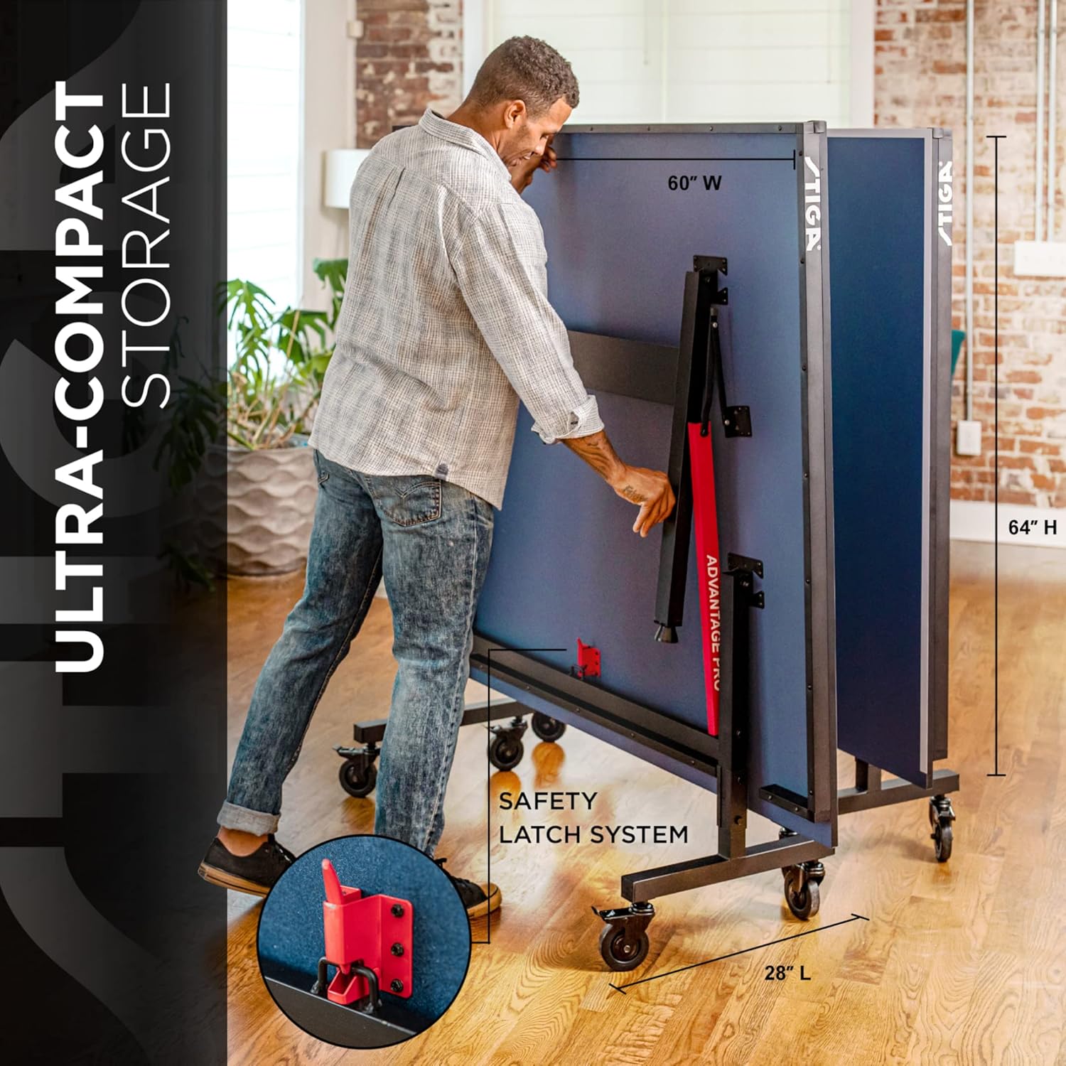 STIGA Advantage Competition-Ready Indoor Table Tennis Tables 95% Preassembled Out of the Box with Easy Attach and Remove Net - Multiple Styles Available, Blue : Sports & Outdoors