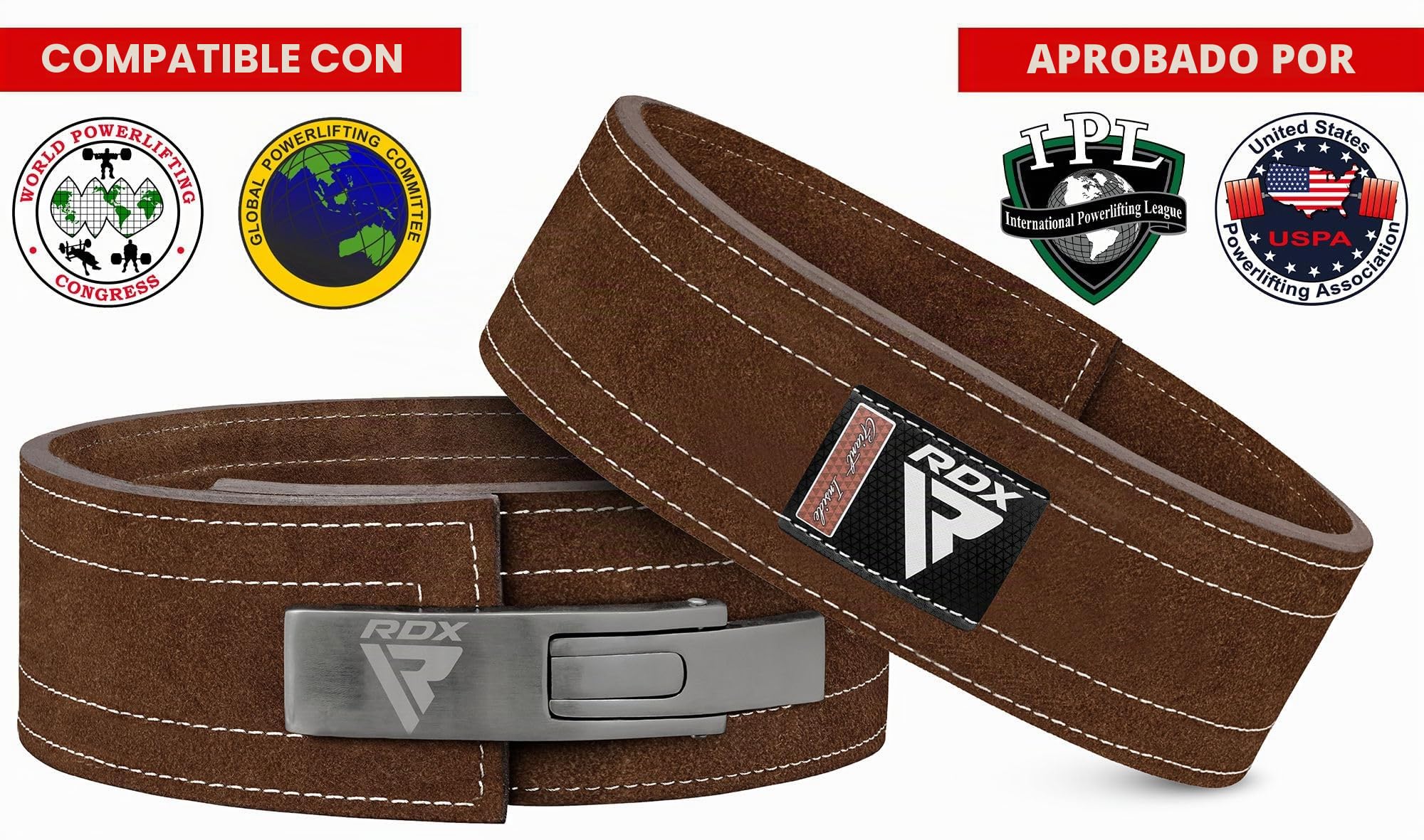 RDX 4” Gimnasio Cinturón Musculación Levantamiento de Pesas Powerlifting, Aprobado por IPL y USPA, Palanca Hebilla Soporte Lumbar Acolchado, Entrenamiento Peso Belt, Fitness Gym Ejercicio
