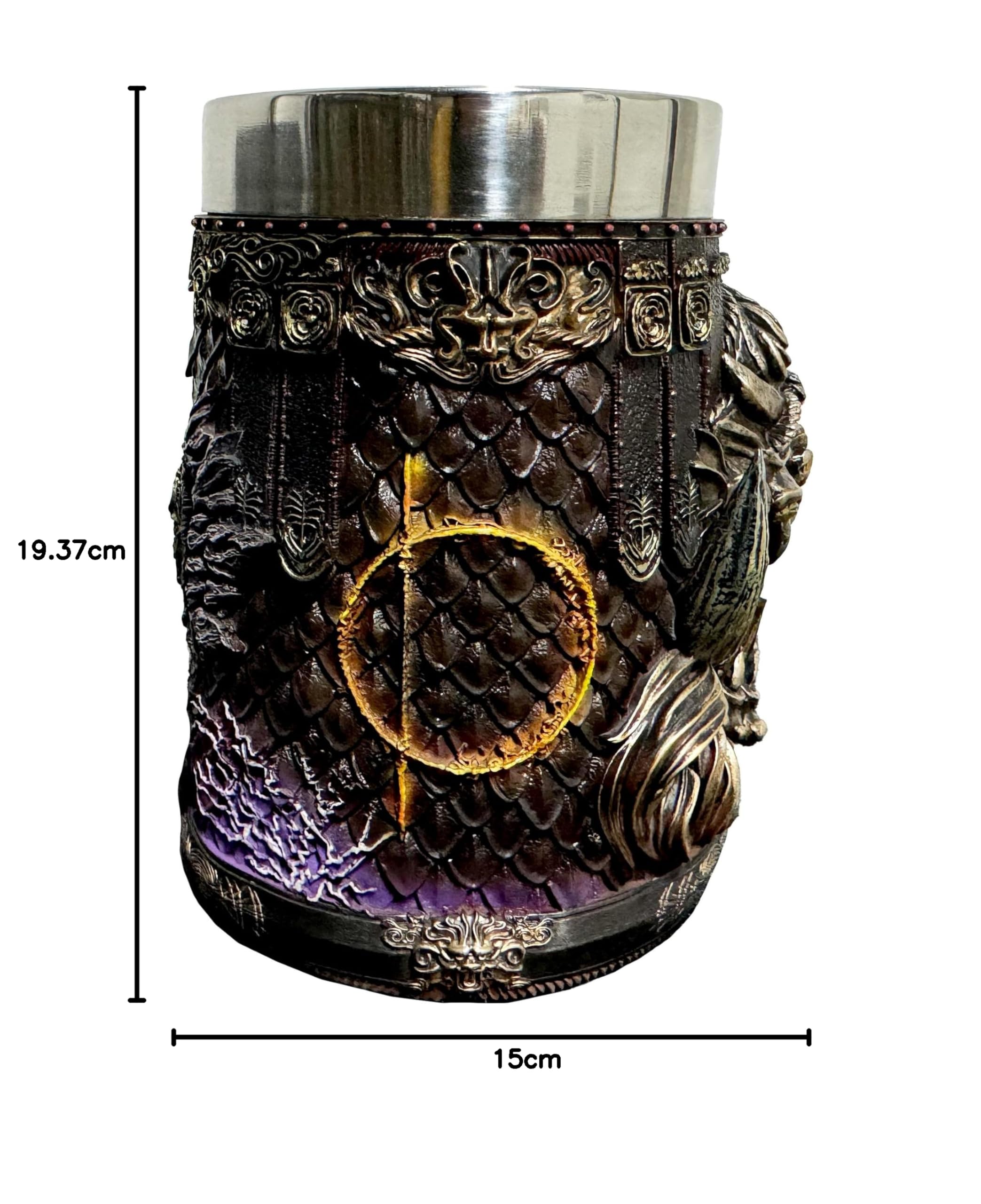 Nemesis Now Elden Ring Starscourge Radahn Tankard, żywica, oficjalny kubek do piwa Elden Ring, wyjmowana wkładka ze stali nierdzewnej, odlewana w najlepszej żywicy, fachowo ręcznie malowany