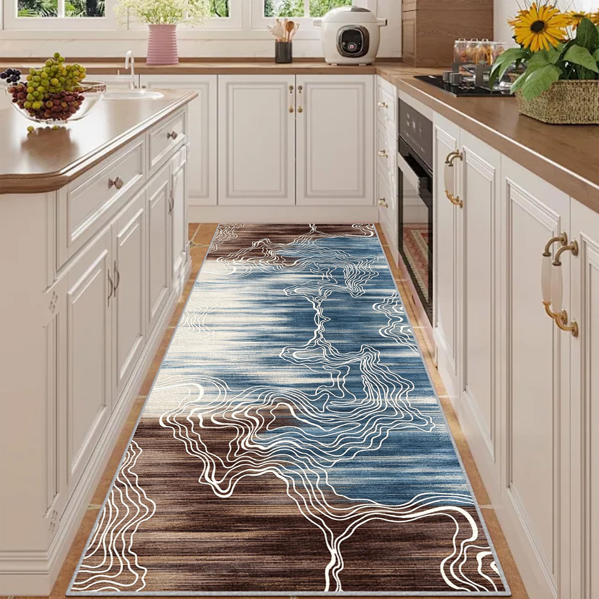 Alfombra de área suave lavable con base adherente para pasillos y salones concurridos