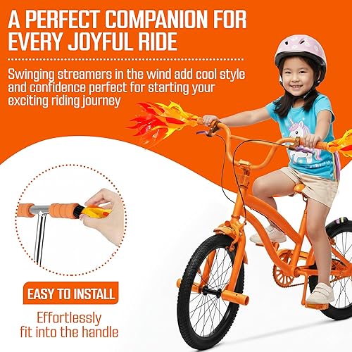 Miniatura 3 de Iconikal Streamers de llama para manillar de bicicleta o scooter, bicicleta infantil de 10 pulgadas, fácil de instalar