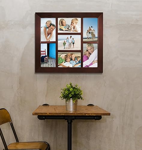 Miniatura 3 de Malden International Designs - Marco de foto tipo collage biselados de madera de nogal para 3 fotos de 4 x 6