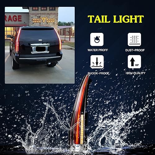 Miniatura 3 de VLAND Luces traseras LED compatibles con Chevy Tahoe SuburbanGMC Yukon 2007-2014, conjunto de lámparas traseras LED completas con señal de giro, 5