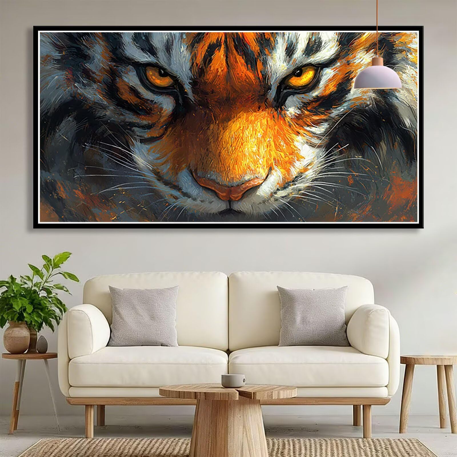 Diamond Painting Adulte Grand Format 80x160cm, 5D Diamond Painting Tigre Crystal Art, DIY Animal Peinture Diamant Adulte, Broderie Diamant Point de Croix Kit pour Decoration Murale,Cadeau Femme B0-159