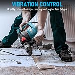 ENEACRO 1-1/4 pouce SDS-Plus 1500W Perceuse rotative à marteau de service lourd, embrayage de sécurité 3 Fonctions avec contrôle de vibration, y compris graisse, chisels et perceuses avec embrayage de sécurité de boîtier, 3 Fonctions, Contrôle des vibrations, Inclut la graisse, les chisels, le bit de forage