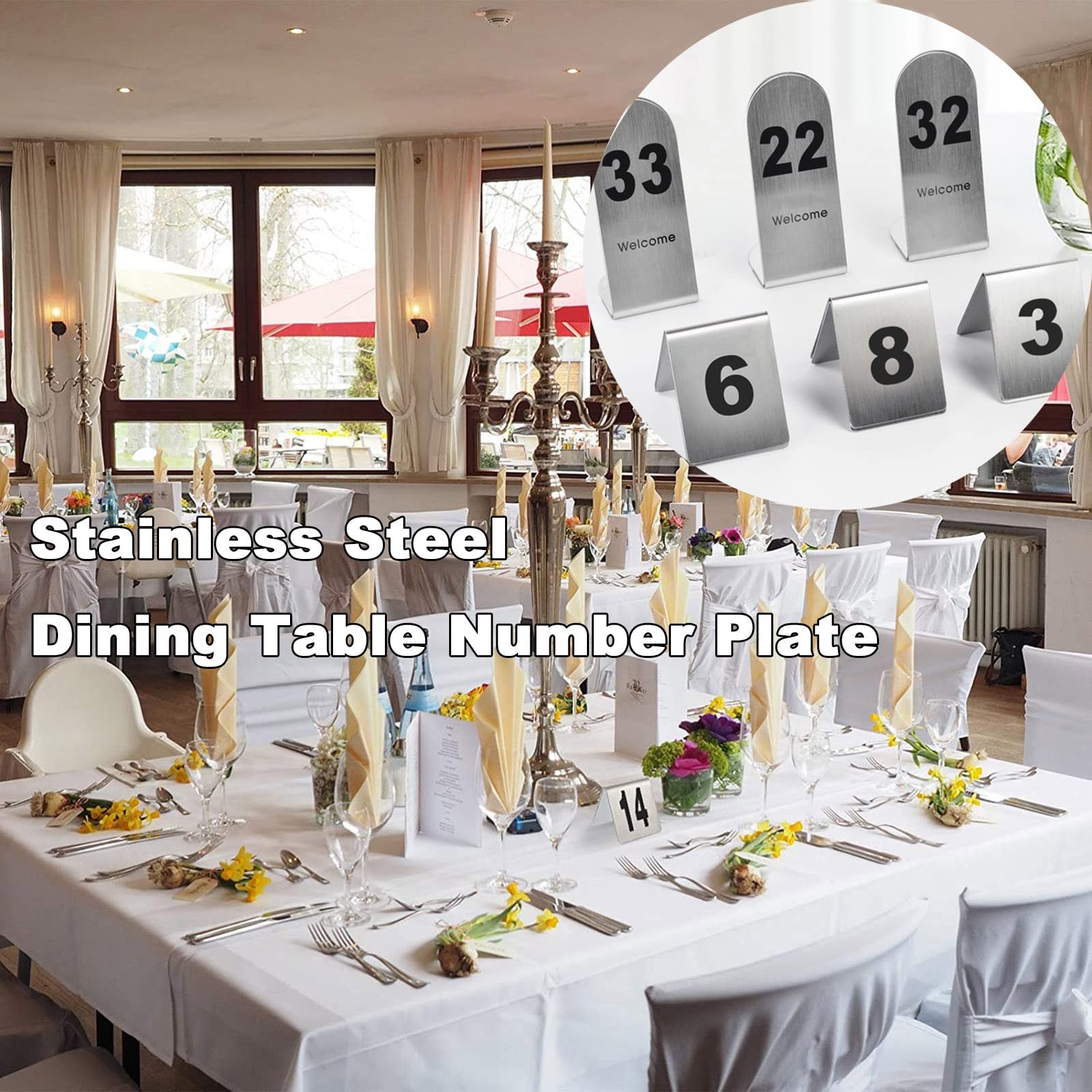 Numeri Tavolo In Acciaio Inox - Da 1 A 25/50/100, Impilabili, Per Matrimoni E Ristoranti