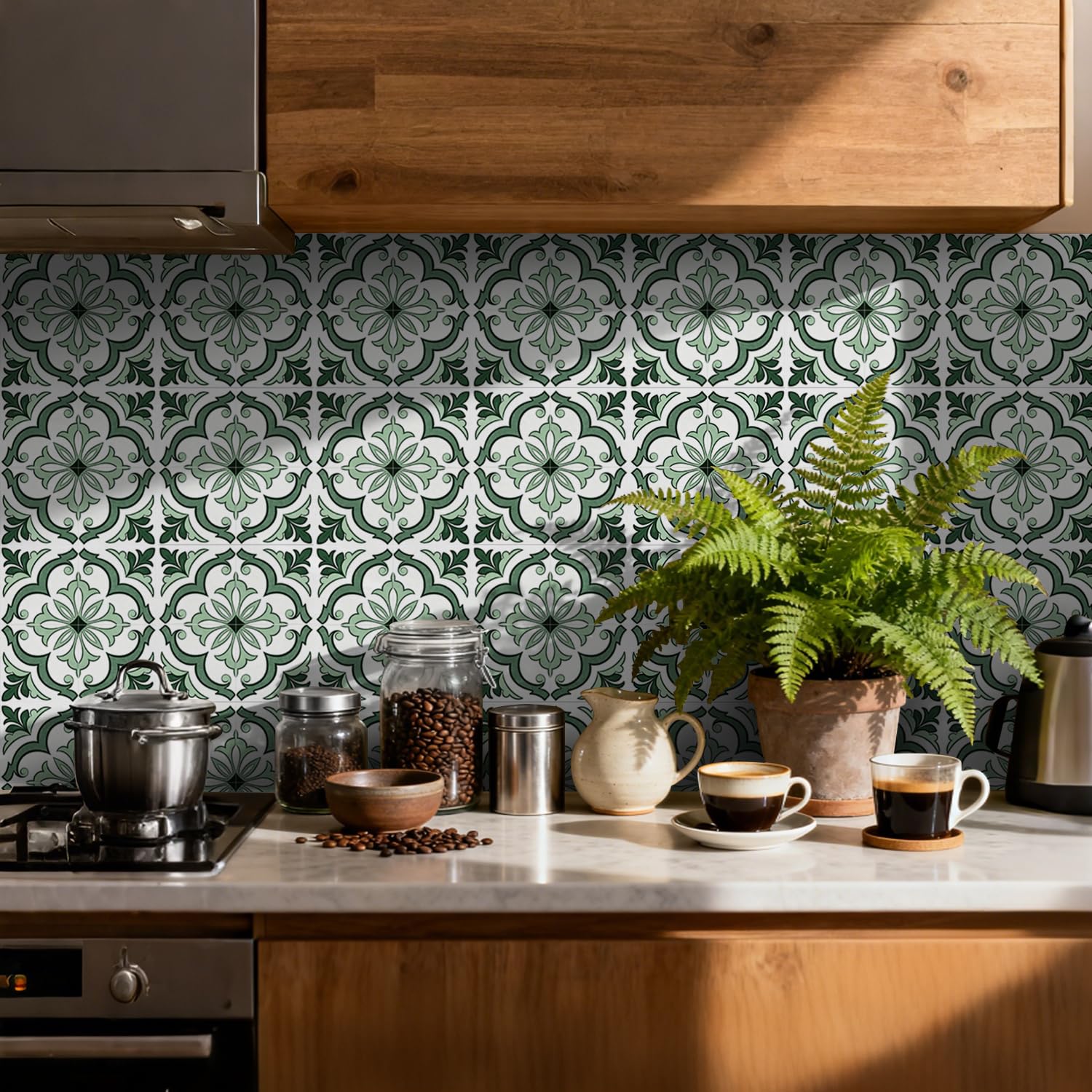 RwalkinZ Peel and Stick Tile Stickers Waterproof Self Adhesive Wall Tiles for Kitchen Backsplash and Bathroom Renovation Heat Resistant 3D Wall Decals Ideal for DIY Home Decor and Renters 24 pcs PVC D