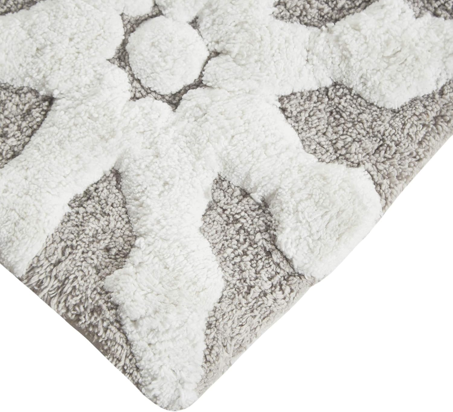 Madison Park Casablanca 100% Cotton Tufted Bathroom Rugs Luxurious Plush Medallion Floral Pattern Bath Mat Absorbent, Quick Dry, Spa Design Shower Room Décor, Rectangle 20" x 30", Taupe : Home & Kitchen