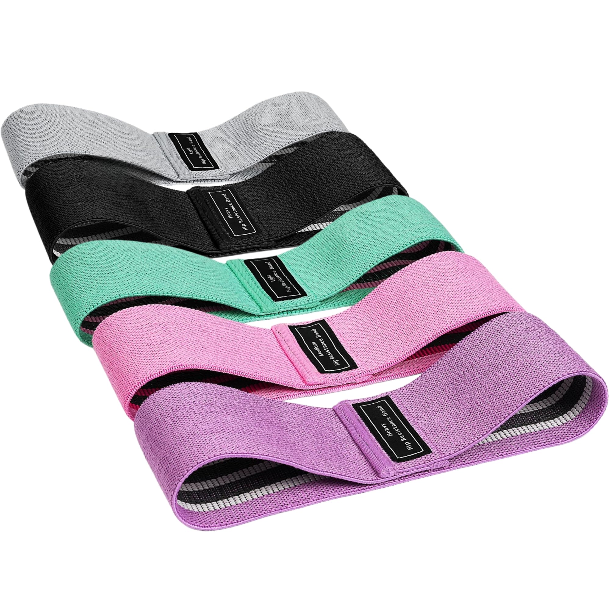 Flintronic Bande Élastique Musculation, Bande de Résistance 3/5 Niveaux de Force, Fitness en Tissu, avec Sac de Rangement