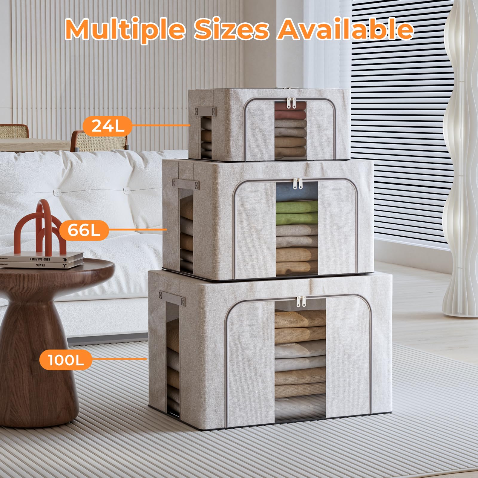 BriLumin Sac De Rangement Vetement 90L, Lot De 6 Boite De Rangement