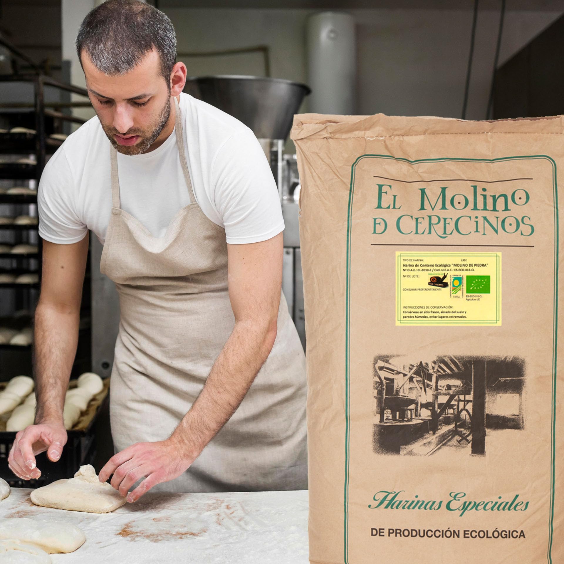 Harina de Centeno Ecológica Blanca | Molida en Piedra | Harina de Centeno | Ideal Para Recetas Tradicionales, Panadería | Favorece La Digestión | Para Uso Profesional | De 25kg