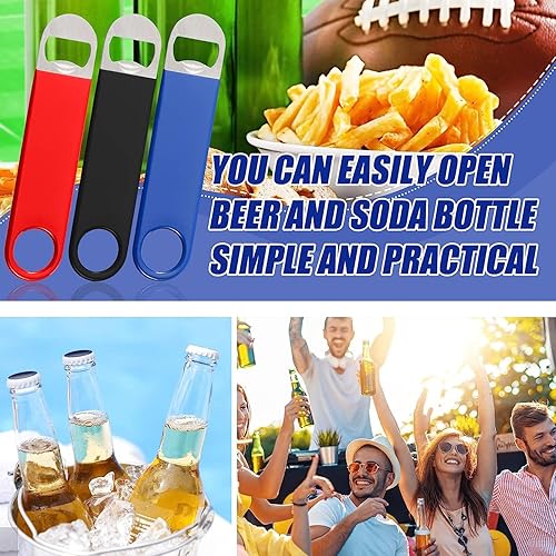 Miniatura 8 de AKOAK 1 paquete de abrebotellas plano de 7 pulgadas, abridor de cerveza de mano de acero inoxidable para camareros profesionales, hogar diario,