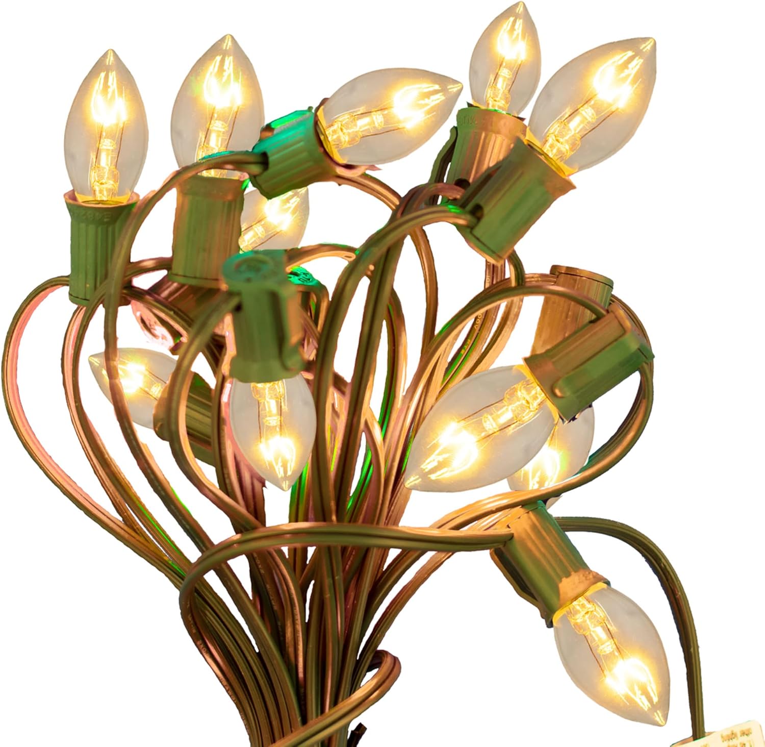 EST. LEE DISPLAY L D 1902 Transparent Clear Incandescent Light Bulbs, C7 E12, Steady Replacement, 7-Watt, Box of 25