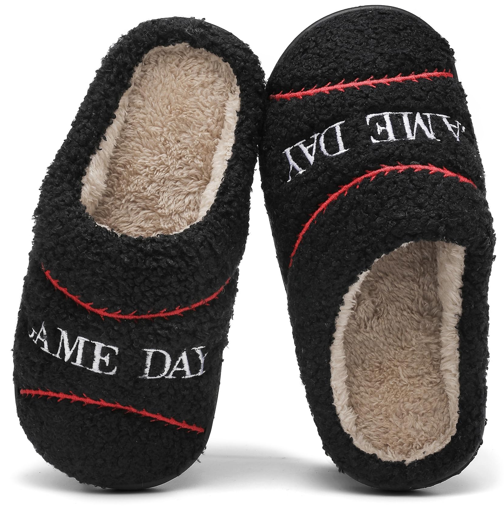 INMINPIN Kids Girls Boys Ball Sports Slippers Soft Curly House Shoes Memory Foam Non-Slip Indoor Outdoor Slippers for Sports Fan