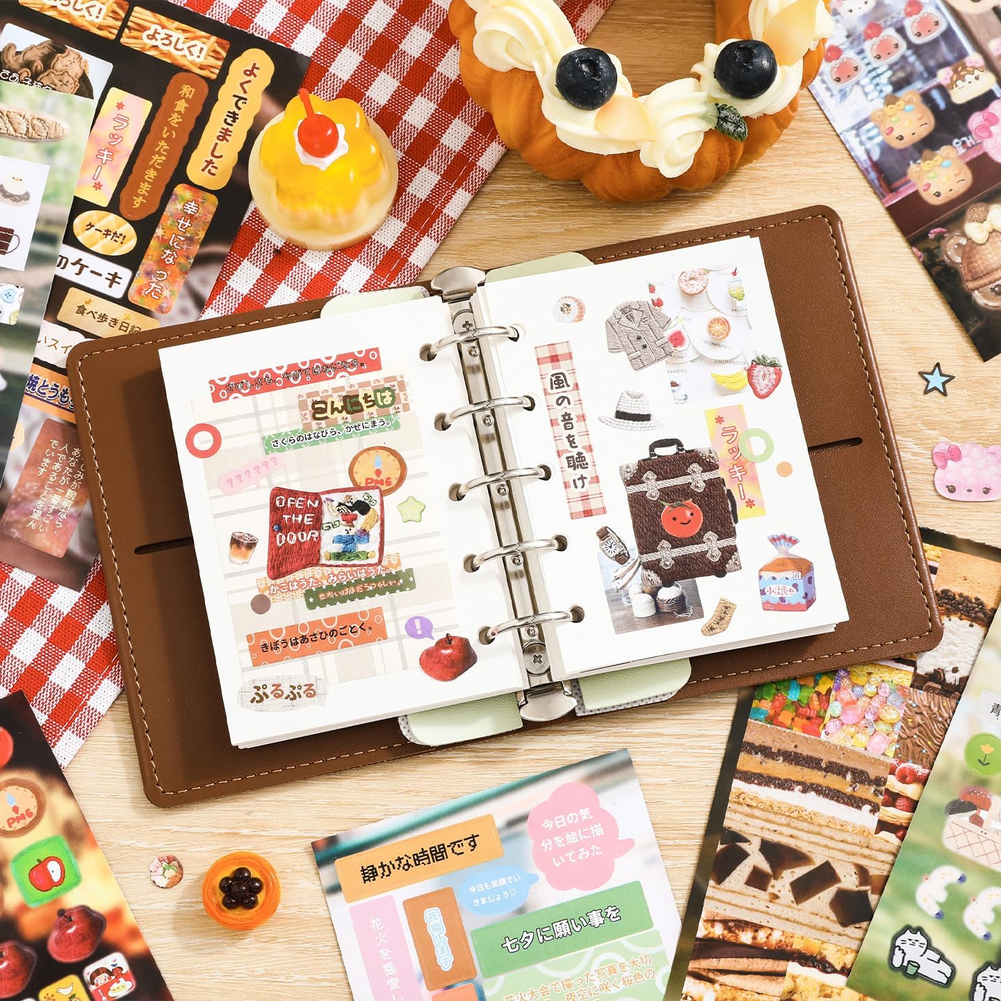 Alideco 25pcs Scrapbook Stickers Vintage Delicious Food Adorable Pets Sticker Book for Adults Sticker journaling Stickers for Scrapbooking (miguoriji) image 4