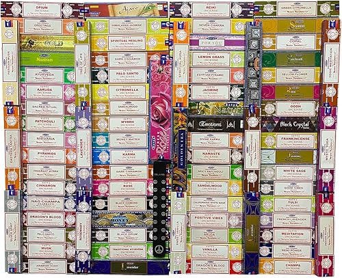 Vista 17 de Satya - Paquete surtido de varillas de incienso #1 y soporte para varillas de incienso con 6 fragancias de la serie natural