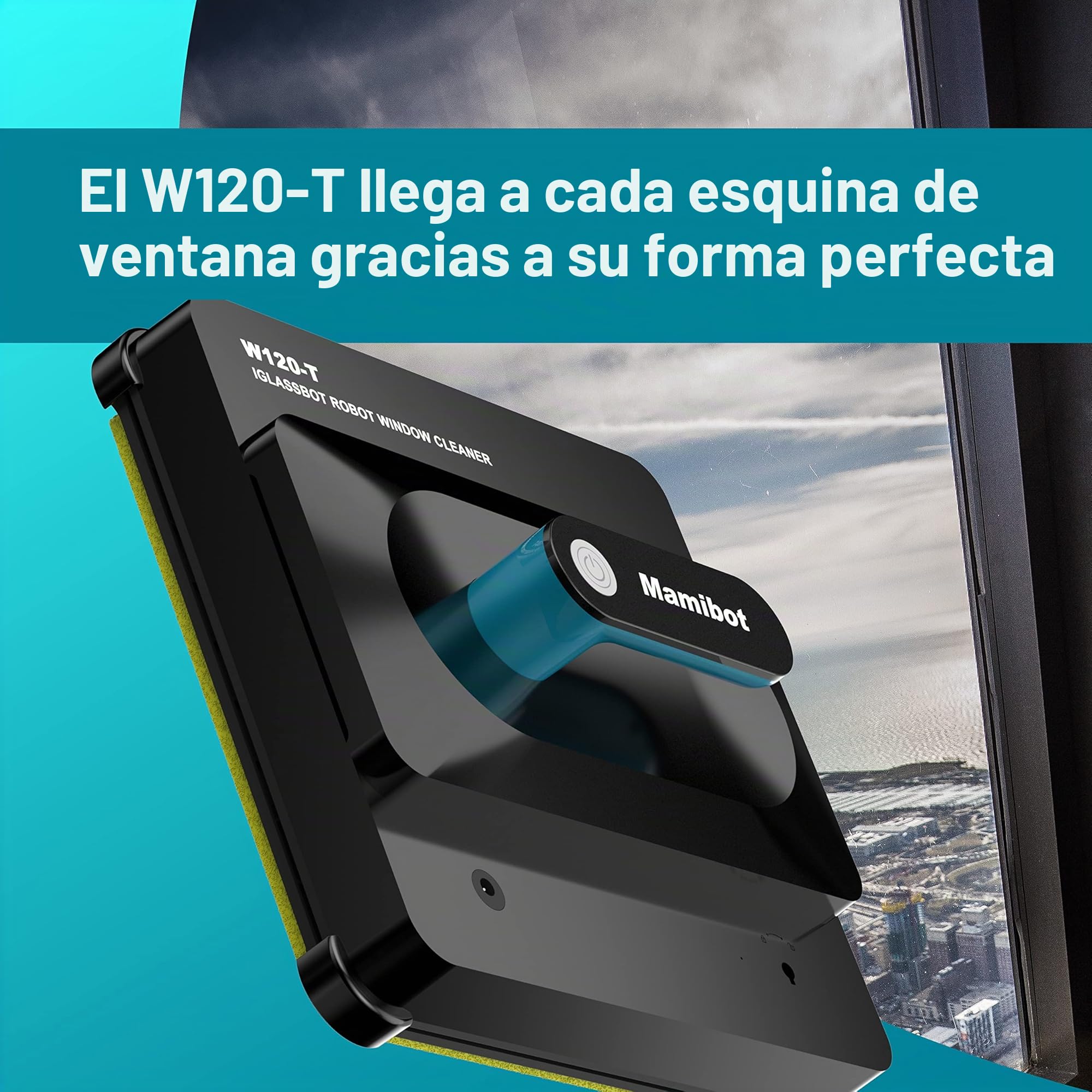 Mamibot W120-T, Robot de Limpieza Automático para Ventanas Con Mando a Distancia y Control de Aplicaciones (Negro)