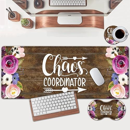 Alfombrilla grande para mouse, alfombrilla de escritorio de oficina extendida, 31.5 x 11.8 pulgadas, reposamuñecas ergonómico de espuma