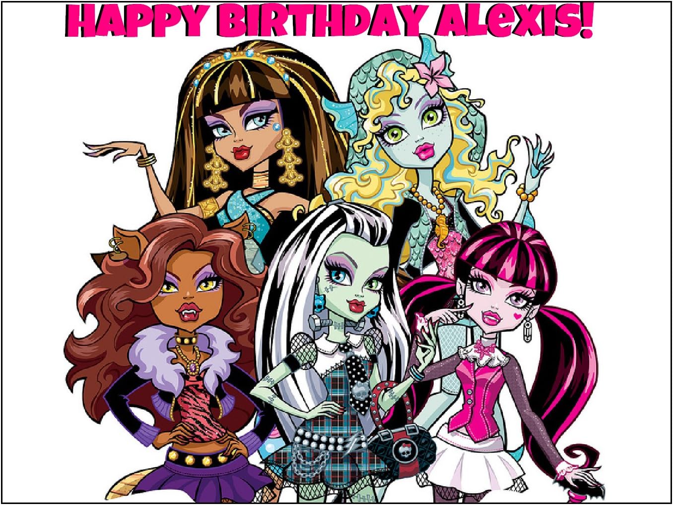 One Quarter Sheet Monster High Edible Image with Personalization