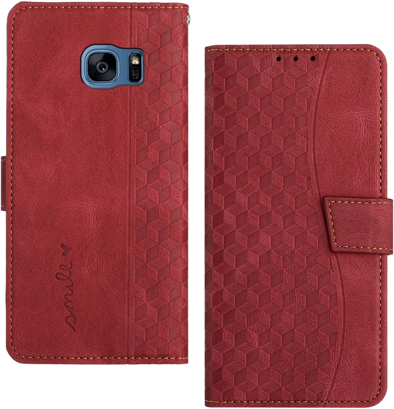 Case for Samsung Galaxy S7, Flip Wallet Case PU Leather Case for Samsung Galaxy S7, Flip Wallet Case (Red)