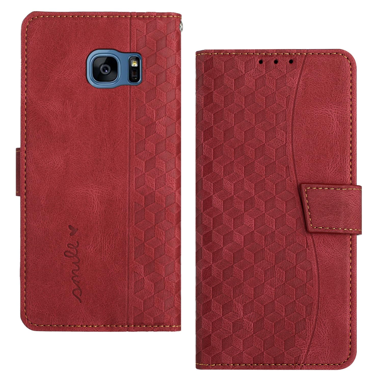 Case for Samsung Galaxy S7, Flip Wallet Case PU Leather Case for Samsung Galaxy S7, Flip Wallet Case (Red)
