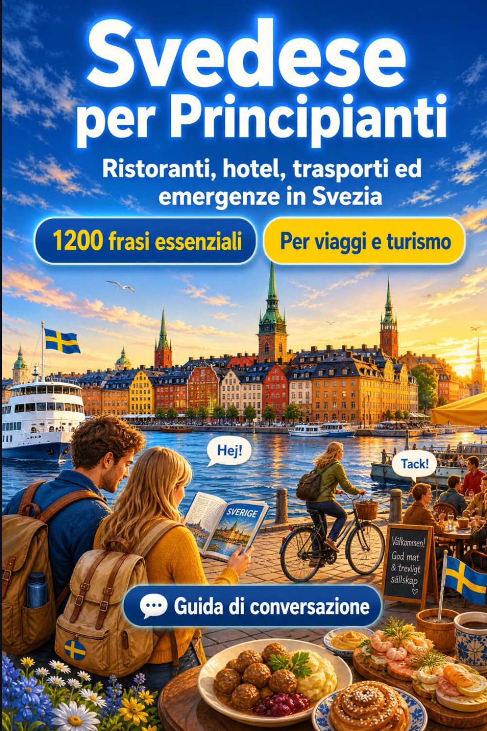 Svedese Per Principianti: 1200 frasi essenziali in Svedese per viaggiare: Guida facile alla pronuncia, conversazioni quotidiane, ristoranti, hotel, trasporti, shopping, emergenze