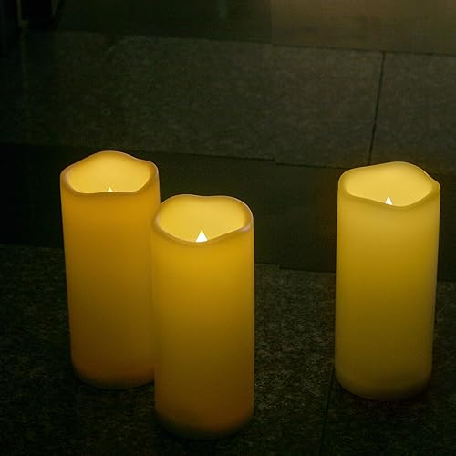 Miniatura 2 de Velas de pilar LED sin llama impermeables para exteriores con temporizador funciona con pilas de plástico grandes luces eléctricas decorativas para