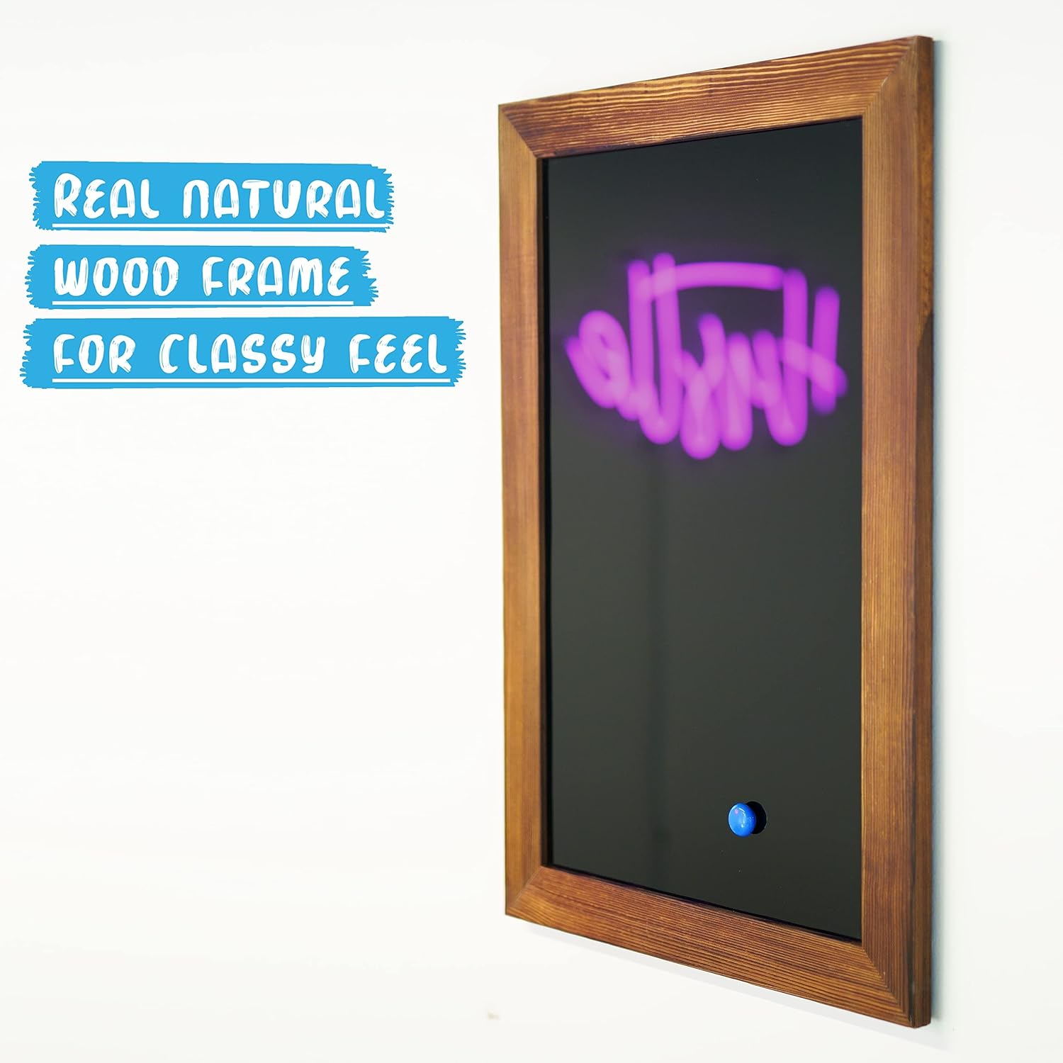 Rustic Creations GLASS Wood Framed Chalkboard, Magnetic Tempered Glass, 30"x20" Large Real Wood Vintage Blackboard, Hanging Decorative Wall Piece, Perfect For Home Decor, Weddings, or Restaurant Menus : Home & Kitchen