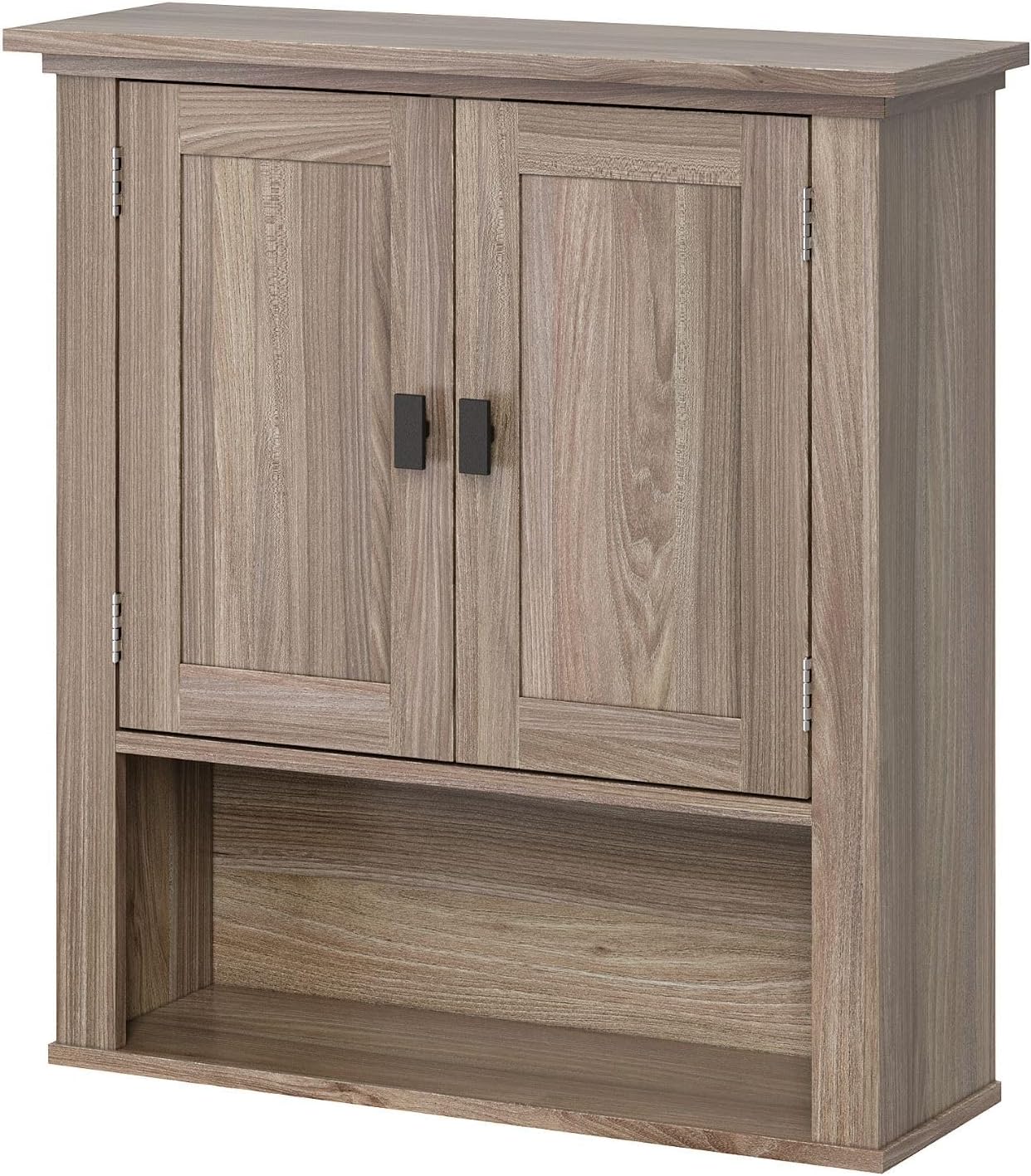 RiverRidge Hayward Two-Door Over The Toilet Storage Cabinet Light Woodgrain - Stylish Medicine Cabinet and Bathroom Wall Cabinet
