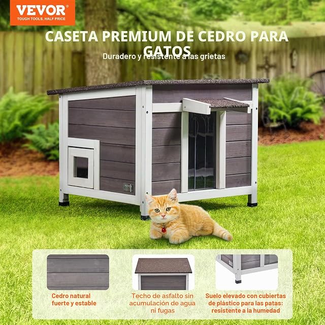 Foto 2 de 8 de VEVOR Casa para Gatos de Exterior de 600 x 530 x 465 mm