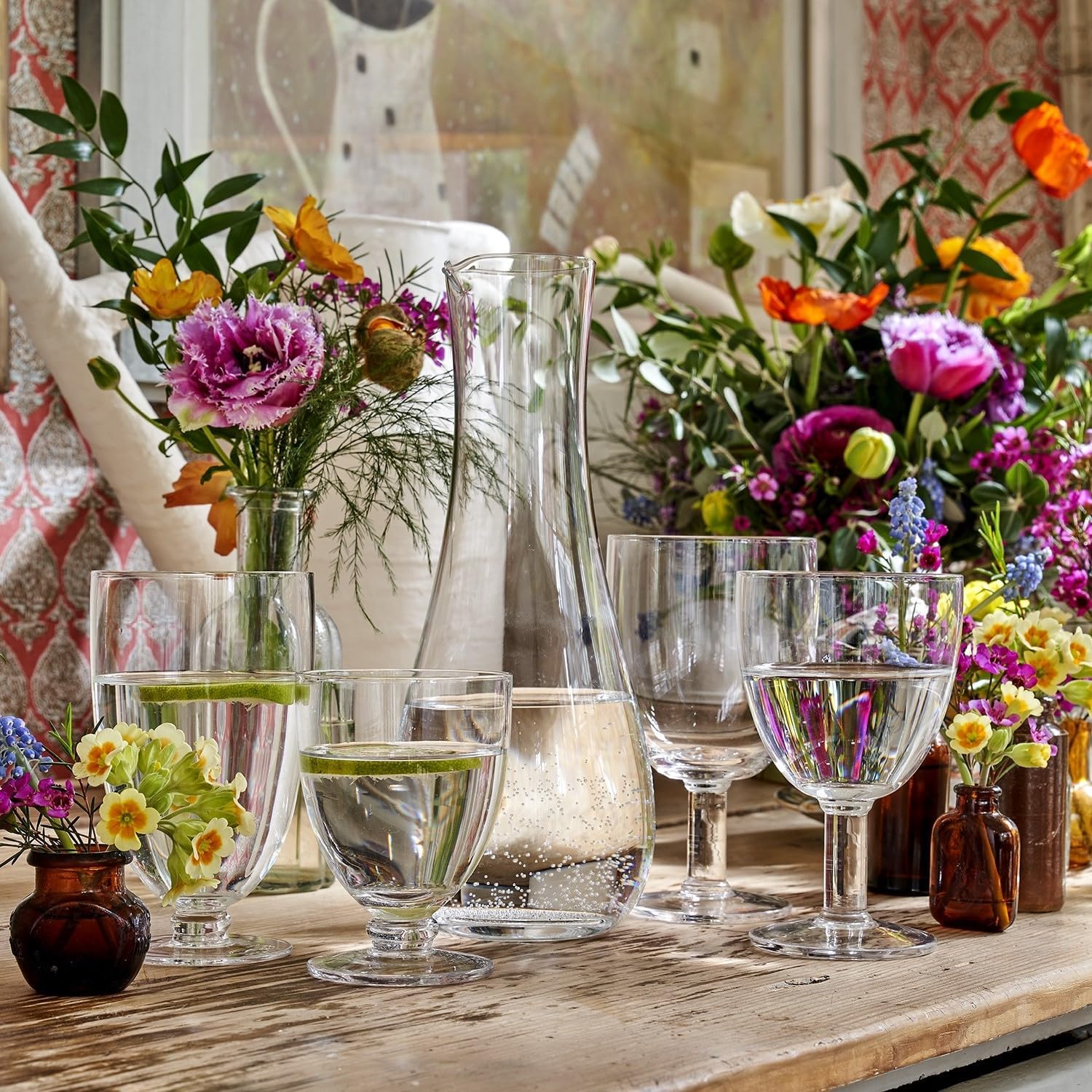 Spode Kit Kemp 40.5oz Carafe Glassware- Set of 2 | Soda Lime Glass | Dishwasher Safe | For Tea, Wine, Beer, Juice, Cocktail, Whiskey | Fabulous Gift | Dinner and Party Use