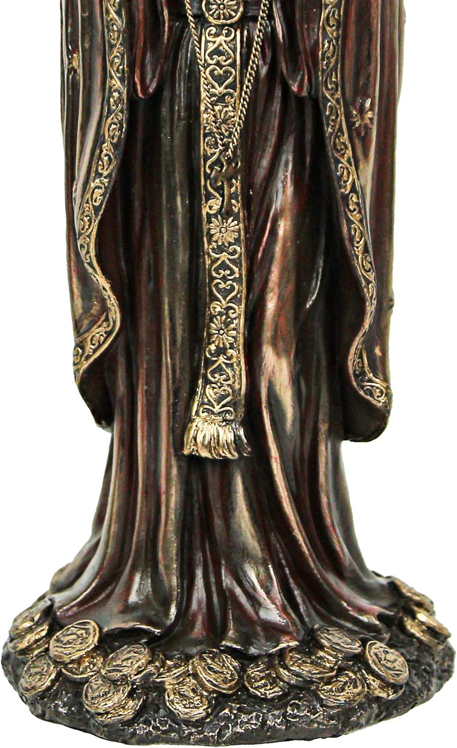 Veronese Design 7.5" Santa Muerte Rosario Prayer Resin Sculpture Antique Bronze Finish