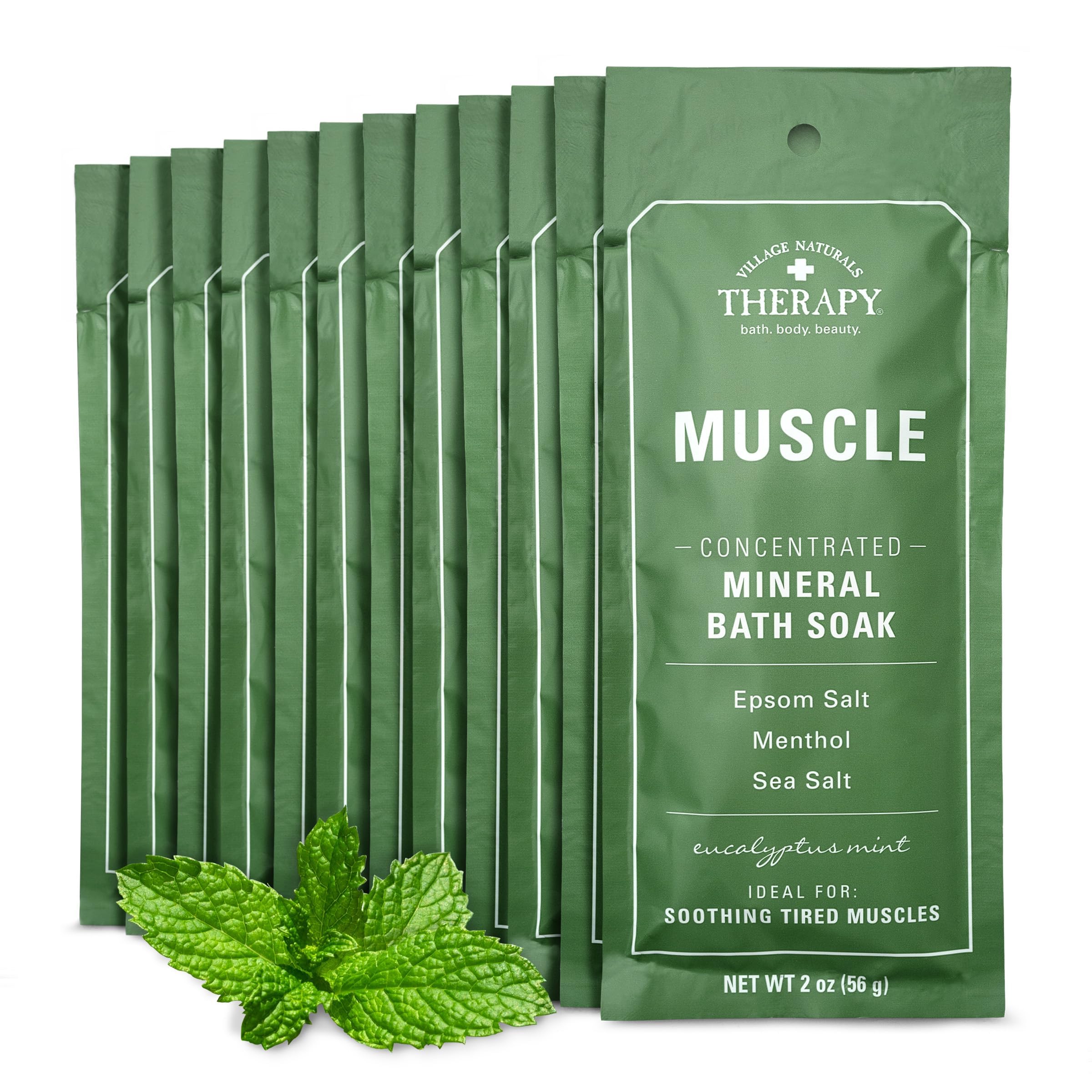 Muscle Concentrated Mineral Bath Soak, Eucalyptus Mint Scent, 2 oz, Pack of 12