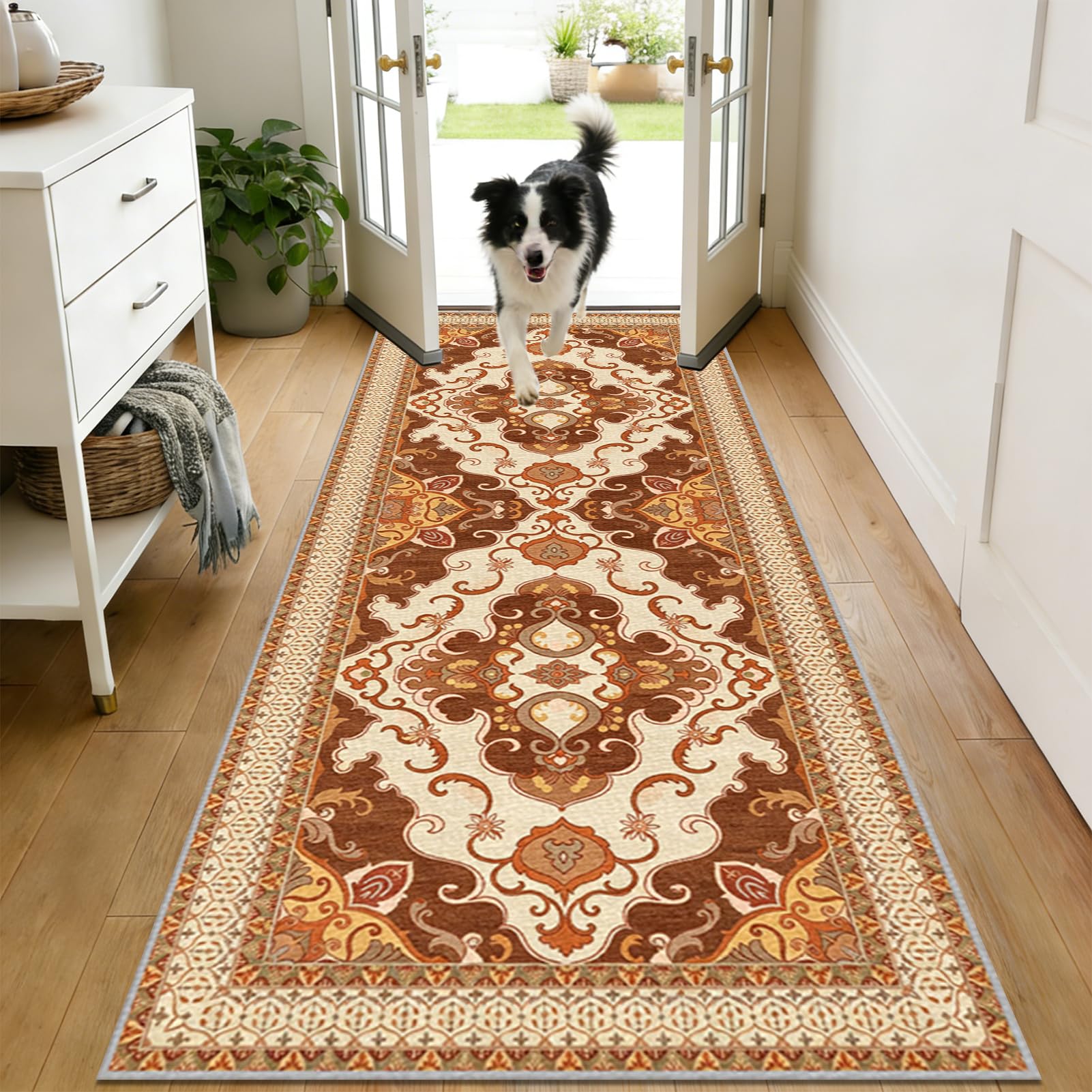 Dywan, bieżnik na korytarz, 80 x 180 cm, chodnik kuchenny | Krótkie runo antypoślizgowe z gumą zmywalne łatwe do czyszczenia, do pokoju dziecięcego salonu, towar sprzedawany na metry
