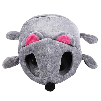 Kitten, Mouse Shape Cave Cat Sleeping Bed, Cat Sleeping Bag for Home Cats(Grey)