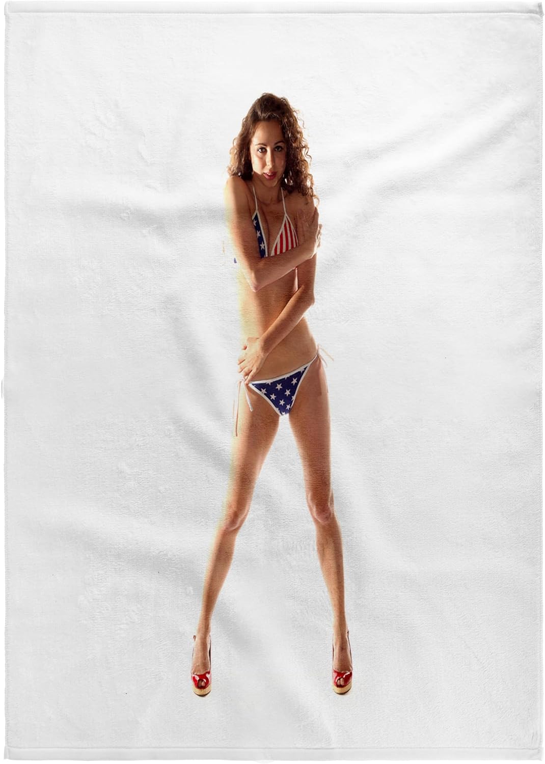 3dRose USA Girl - Sexy, Bikini, Beautiful, Girl, Young, Female, Woman, Swimwear, Brunette, Swimsuit 22x30 Bath Hand Pool Towel