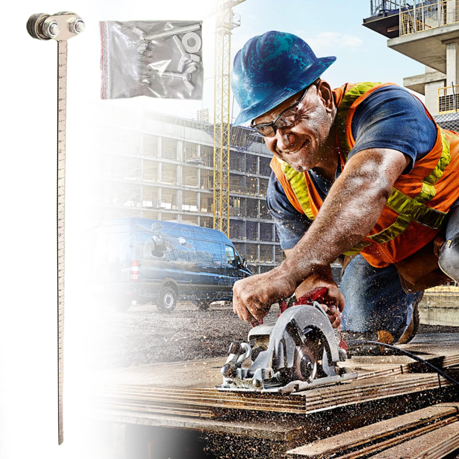 Guida di posizionamento per legno | Strumento di misura da taglio con guida regolabile da 60 cm - Seghe circolari Guida al taglio - per la lavorazione del legno industriale della falegnameria officina