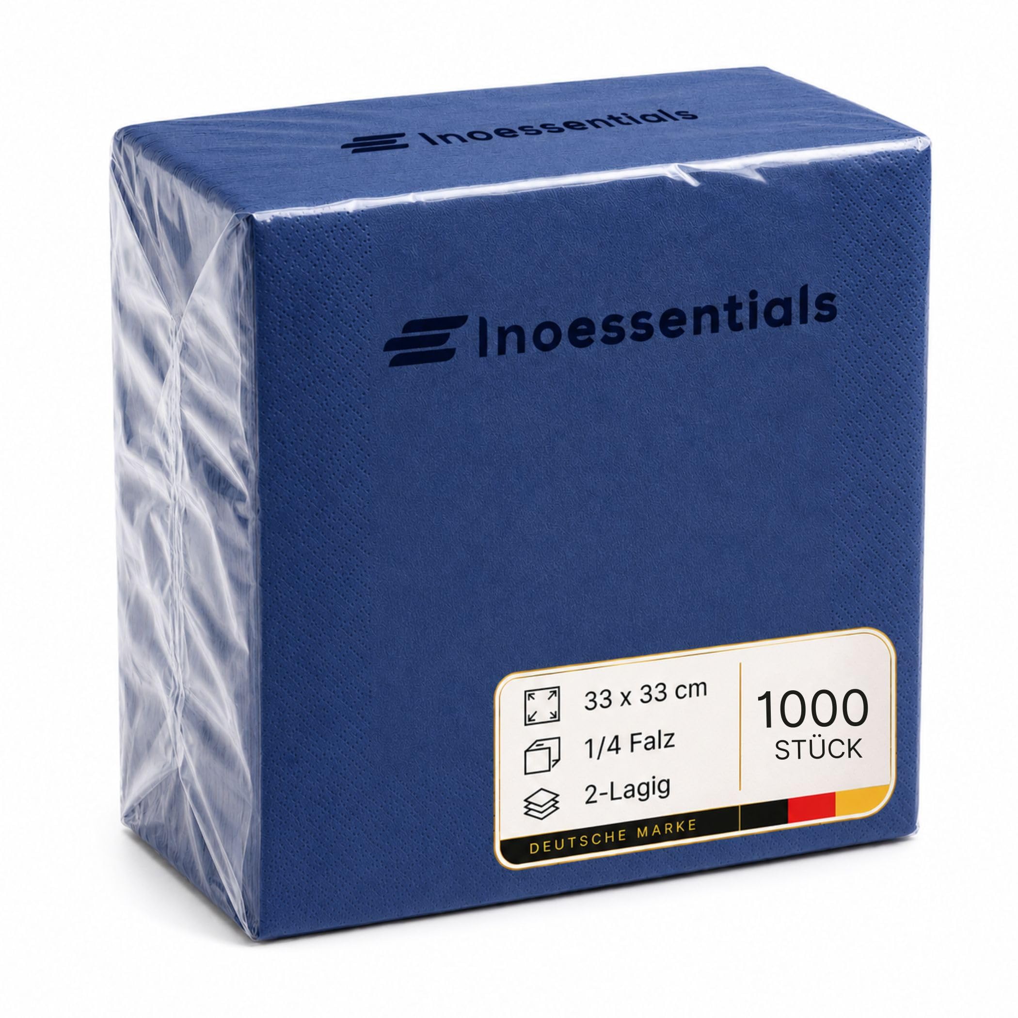 Inoverse 1000 servilletas de 2 capas, pliegue 1/4, 33 x 33 cm, color azul, servilletas de papel desechables para bodas, fiestas y gastros, servilletas decorativas de mesa
