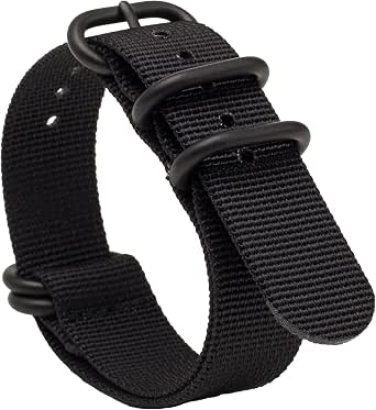 Cinturino Per Orologio In Nylon Balistico Stile Nato – Impermeabile, Regolabile, 26,7 Cm – Larghezze Disponibili