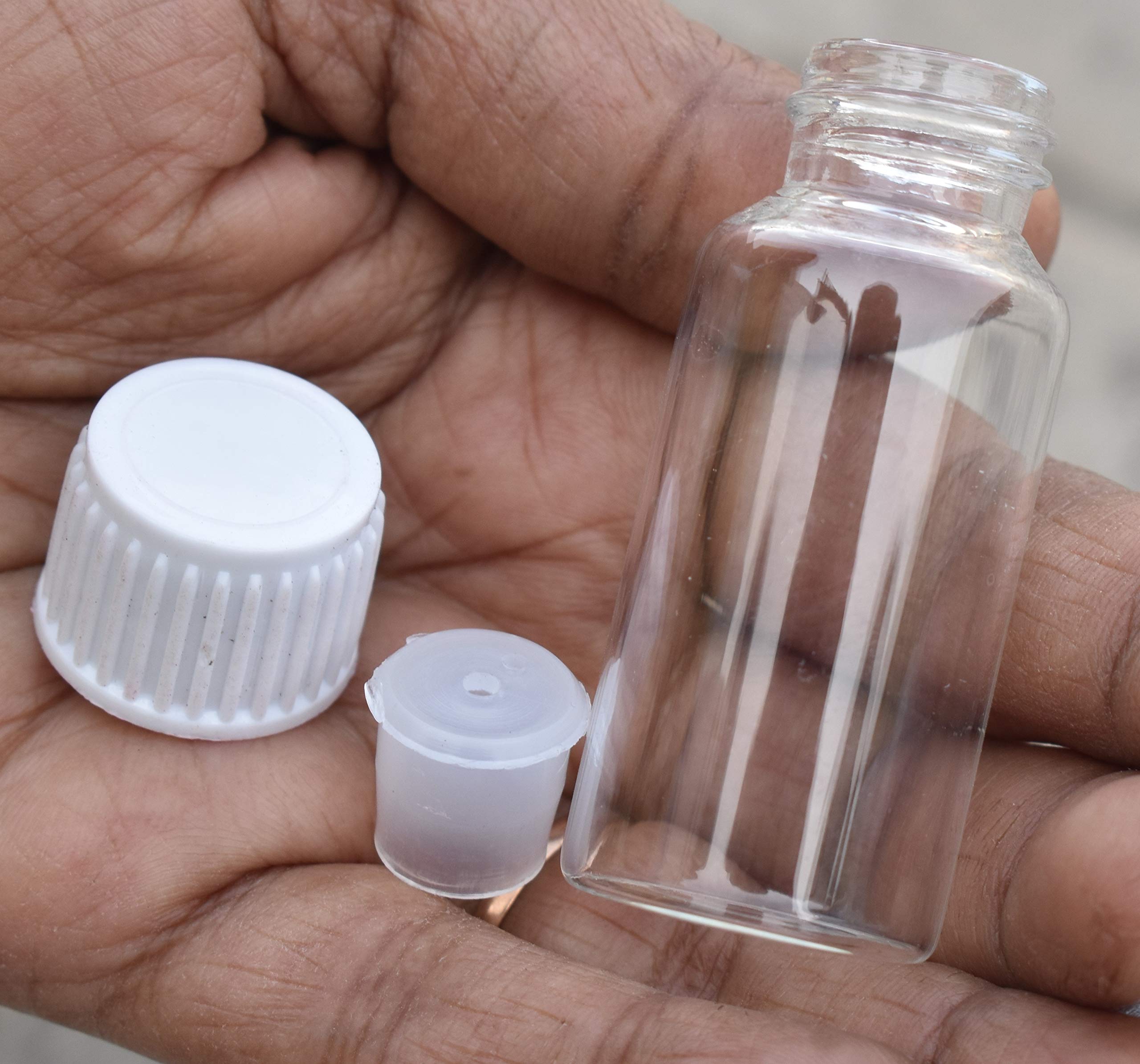 ritedeal 15ml Borosilicate Glass Clear Transparen bottle Liquid Powder Essential Oil storage Neutral bottles- 10 Bottles Pack with Screw Cap and Dropper Plug-picture-25