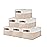 DECOMOMO Small Storage Basket, Closet Storage Bins, Baskets for Organizing Shelves (Beige & White, Small - 6 Pack)