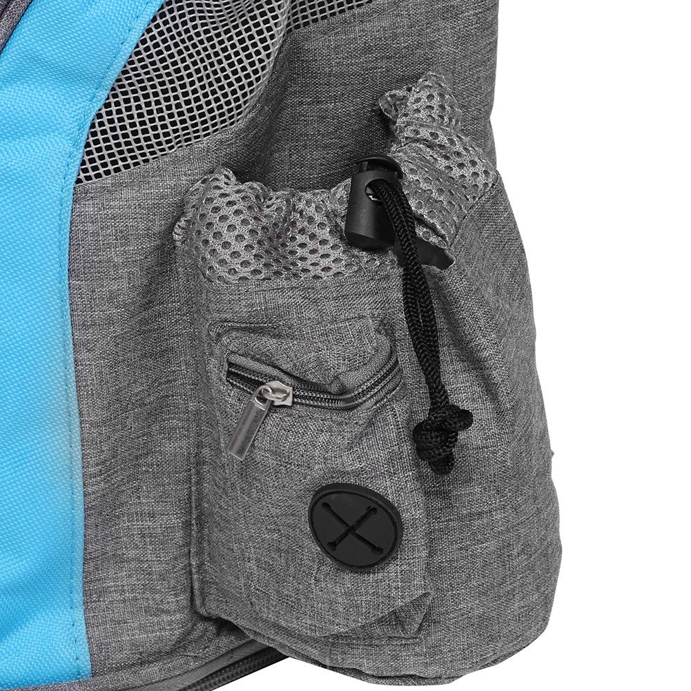 Umweltfreundlicher, atmungsaktiver Tiertransporter, Faltbarer Katzenrucksack, belüftete Netz-Reisetasche mit Snacktaschen für den Außenbereich, zum Tragen über der Schulter oder in
