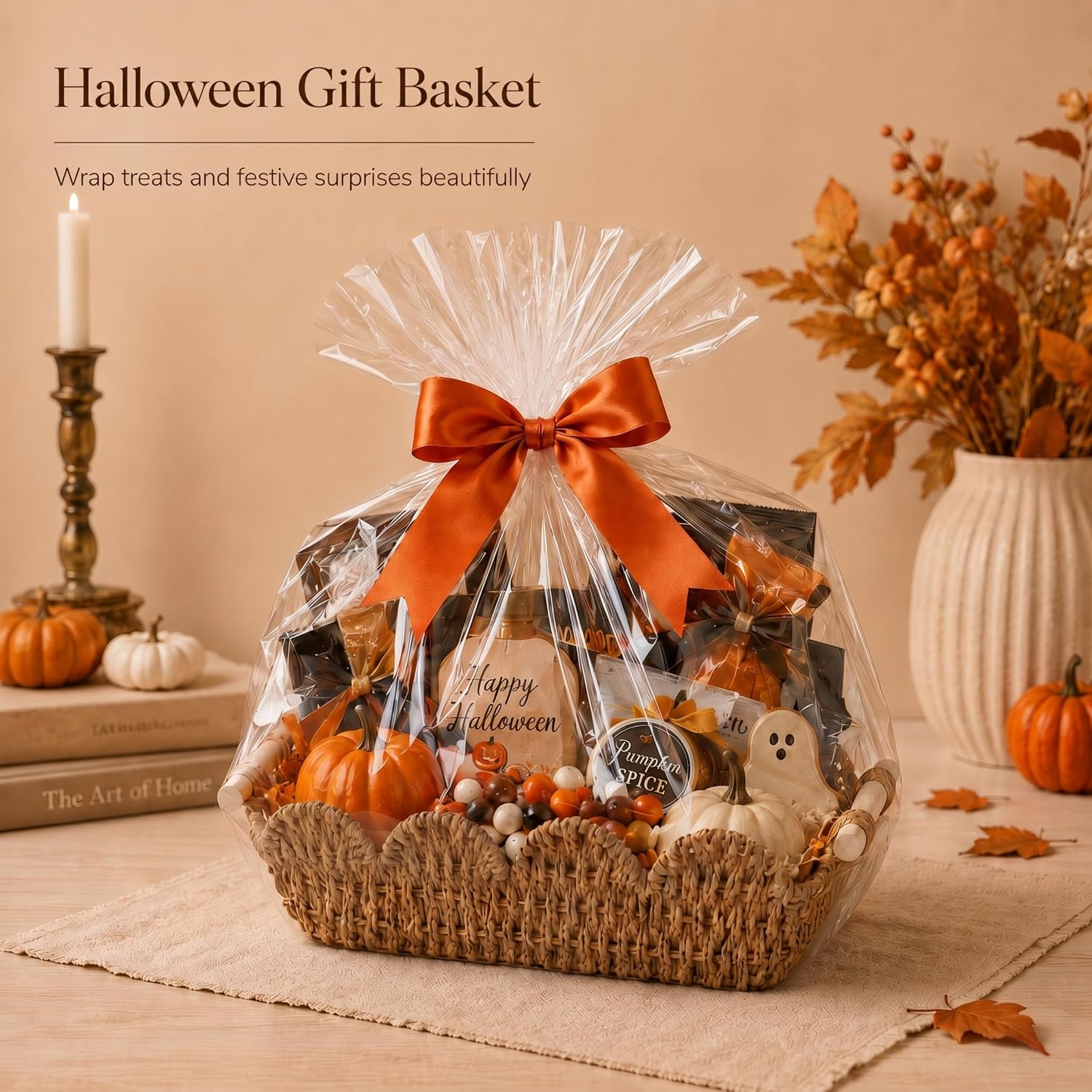 Coeusy Set of 2 Paper Roper Scalloped Basket,Cute Wicker Baske Natural image 2