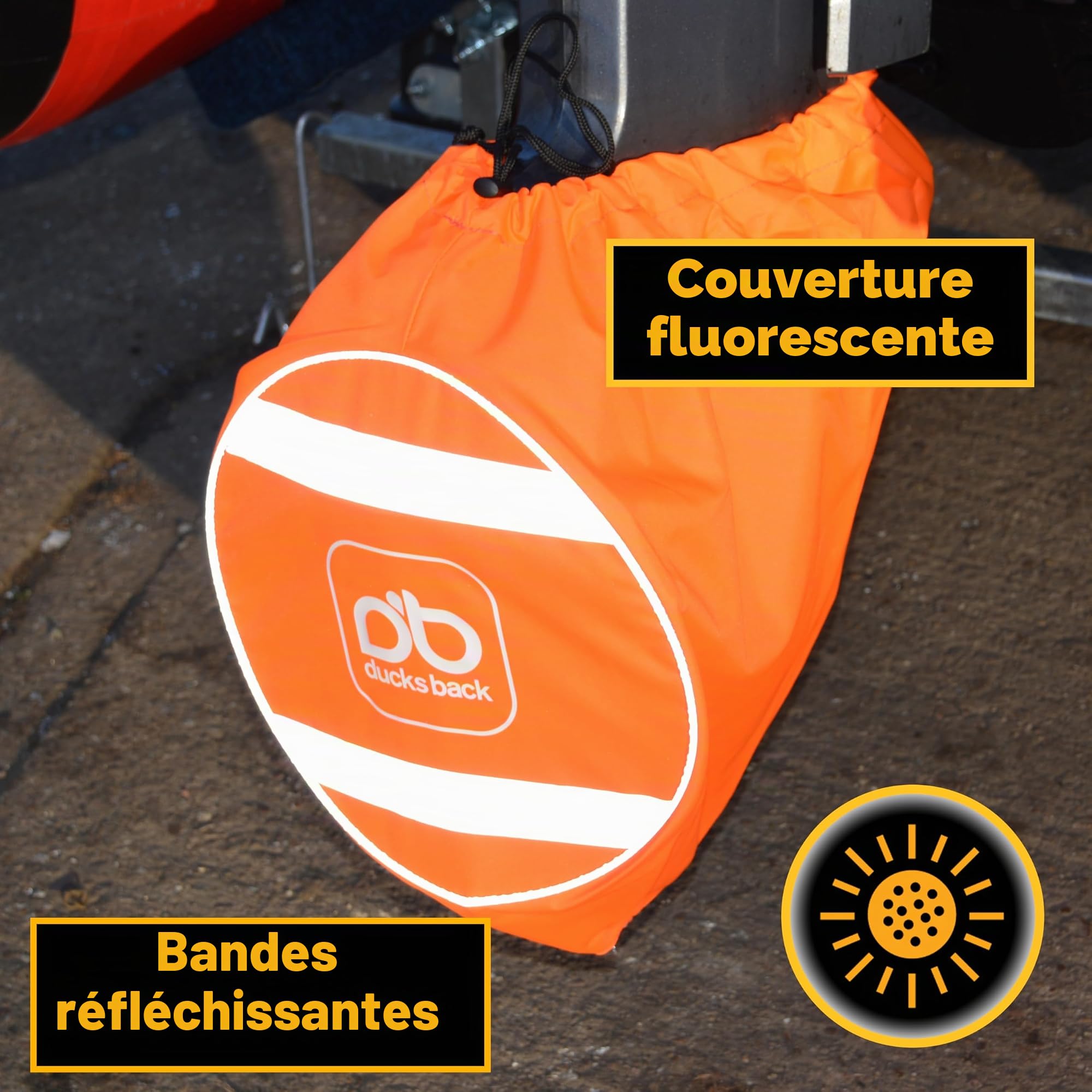 Ducksback Sac de Couverture d'hélice de Moteur Hors-Bord de Bateau (hélice) pour Gros Moteurs (100 HP et Plus), Orange