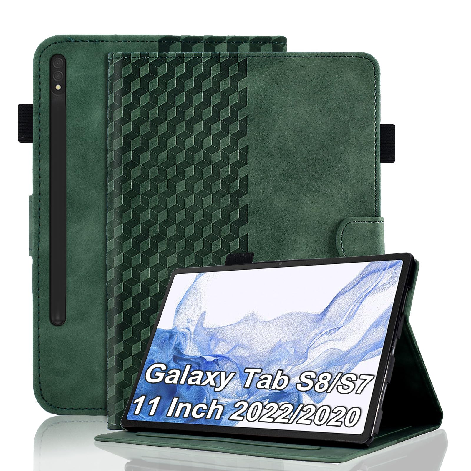 Case for Honor Pad X8a 11 Inch Tablet 2024 Protective Case Premium Leather Folio Smart Case with Auto Sleep/Wake Pen Holder Card Slot for Honor Pad X8a- Dark Green — view 29