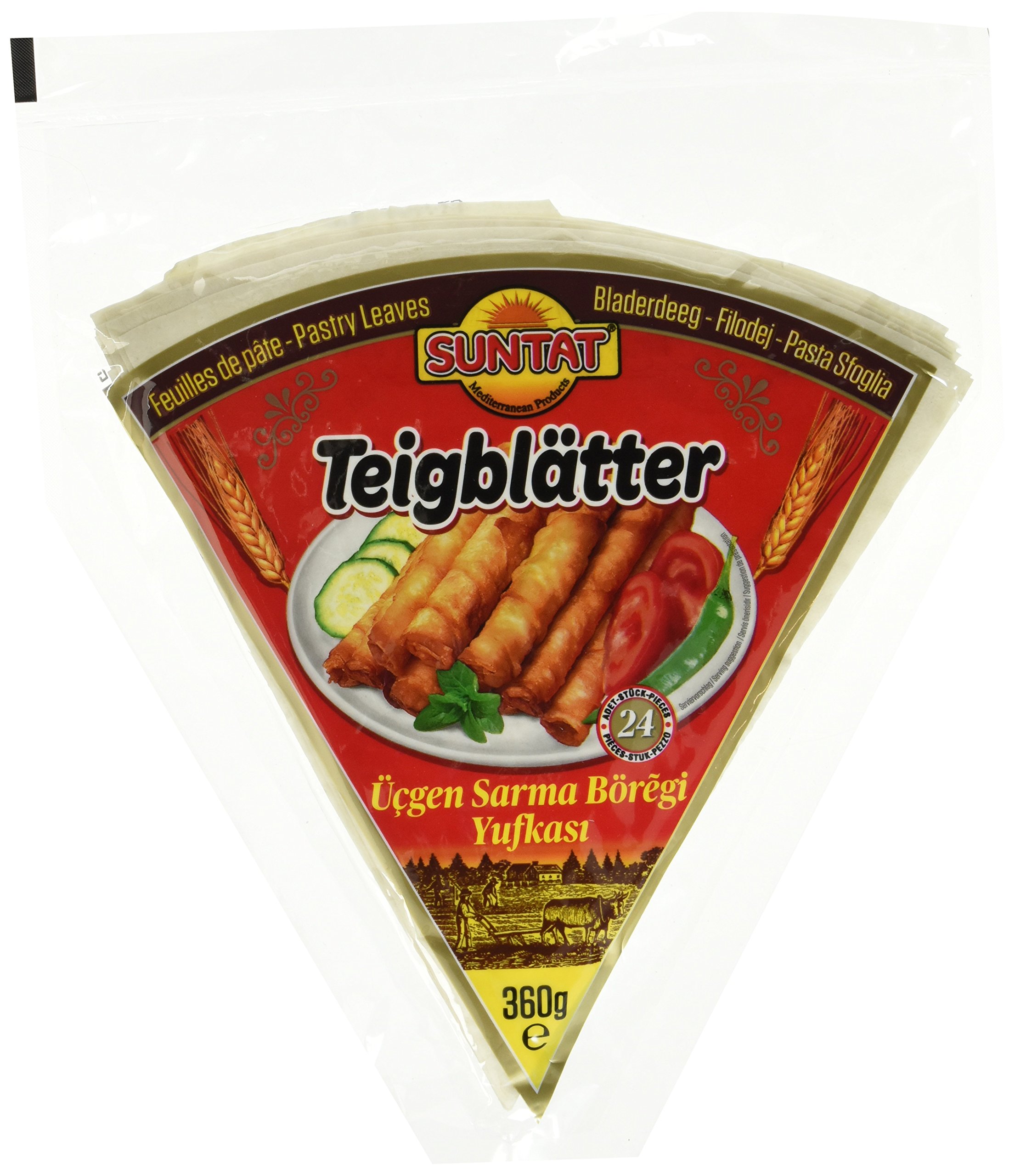 SUNTAT Yufka Teigblätter dreieckig – bereit für Ihre kreativen Füllungen.