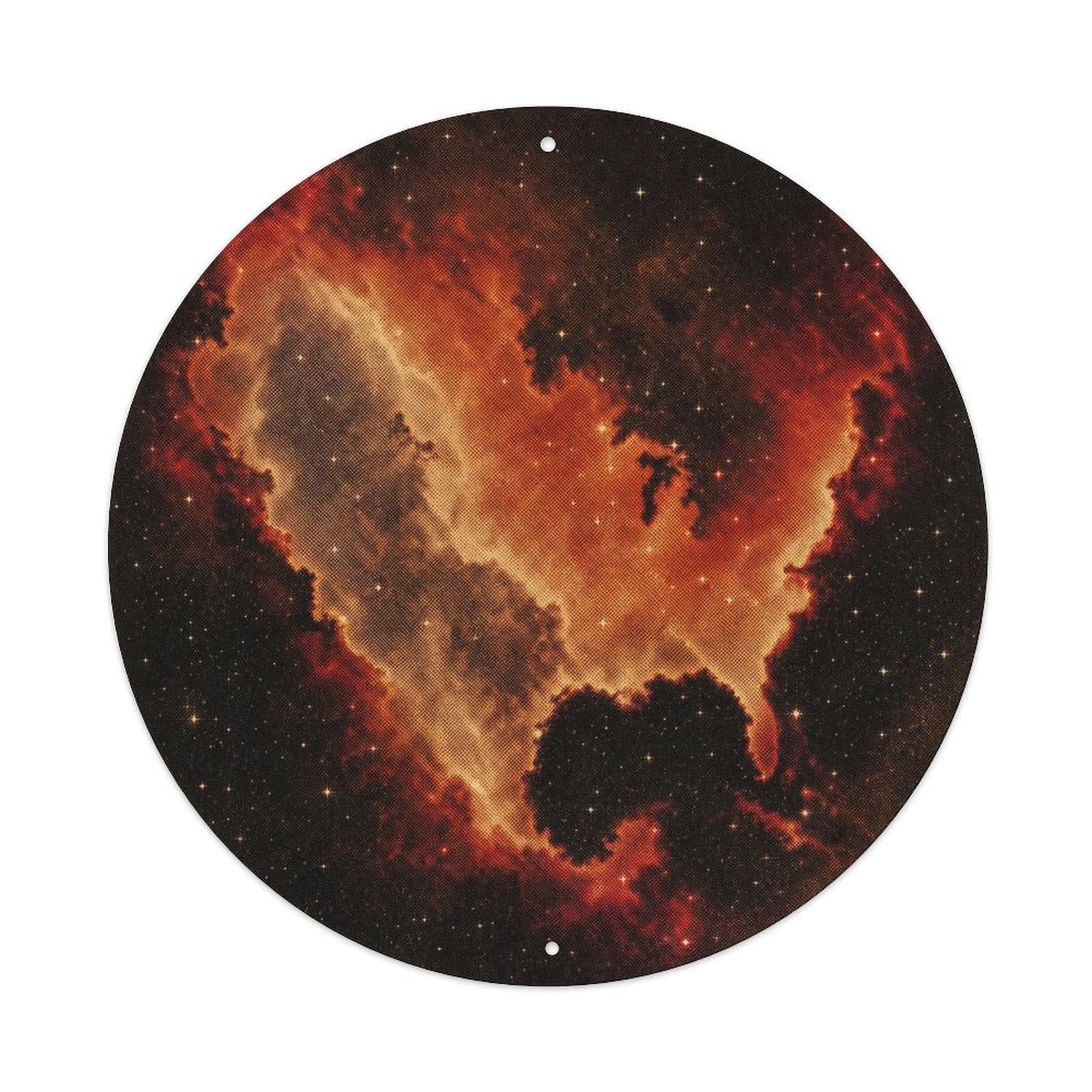 Okngb Style Deep Space North America Nebula Orbital Science Orbit Metal Tin Sign Plaque Wall Decor For Cafe, Man Cave, Club Bar, Office, Home Garden Round Metal Poster 8X8inch
