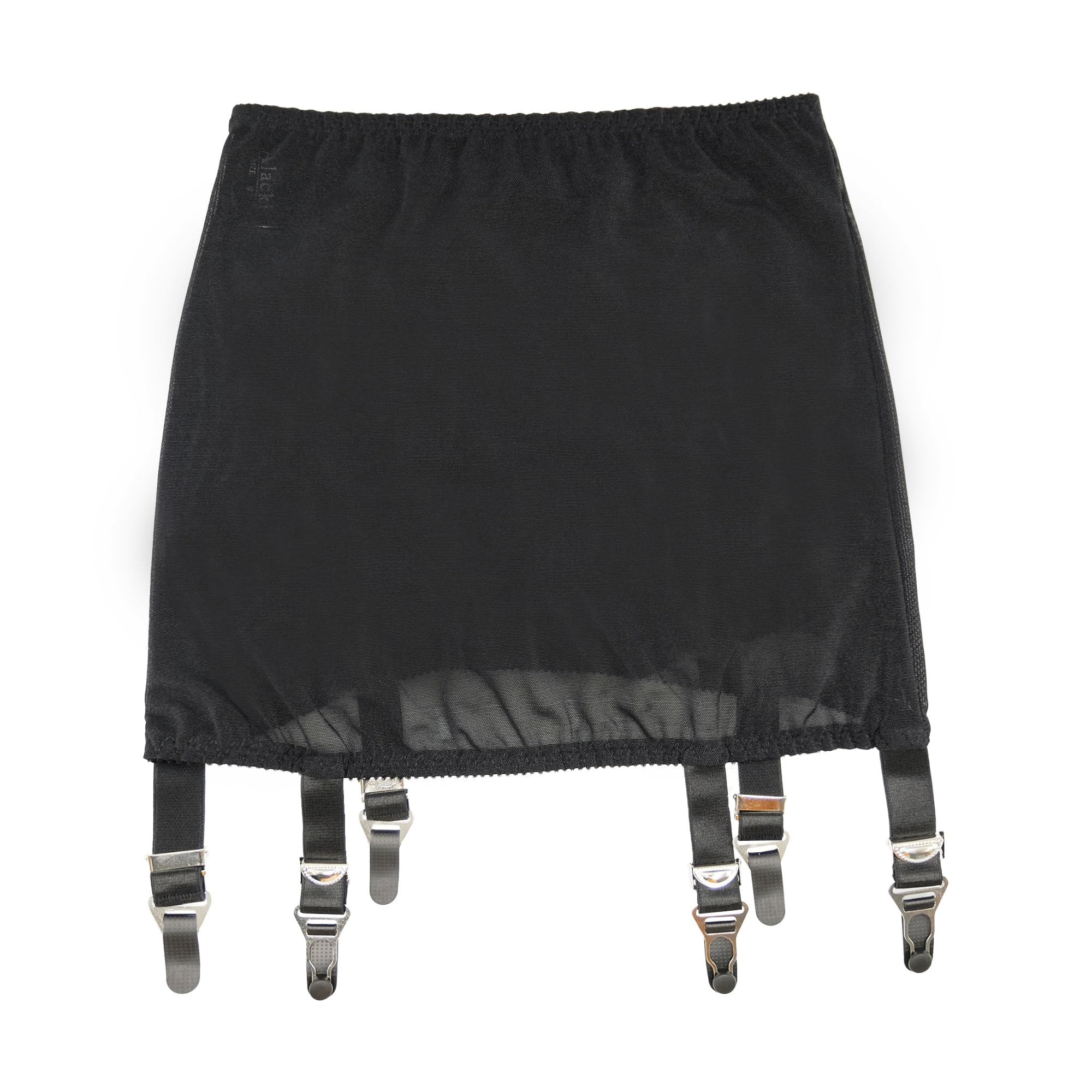 Faja de malla transparente con encaje floral, parte inferior abierta, liguero ajustable, 6 correas, cinturón de tirantes para la cintura, ropa interior firme