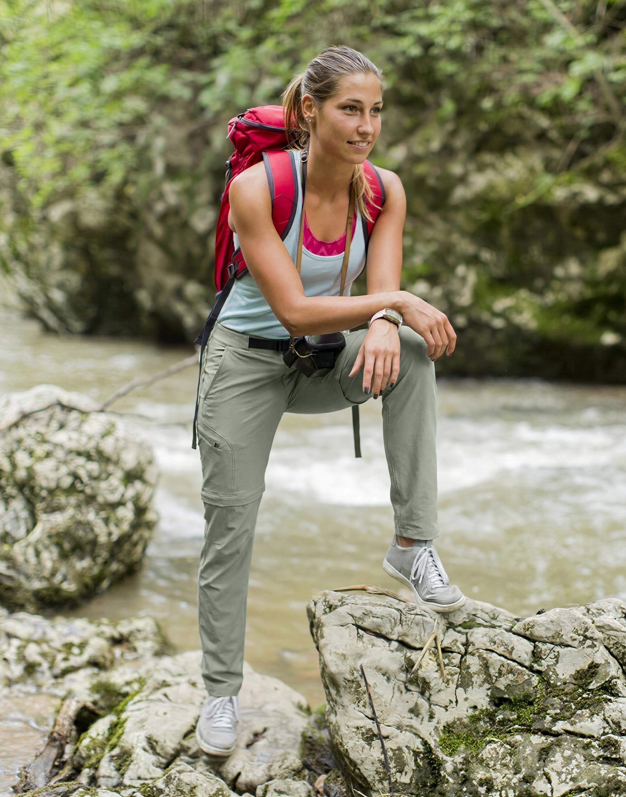Pioneer Camp Wanderhose Damen Zip Off Outdoor Hosen Für Damen Hose Trekkinghose Funktionshose Kletterhose Schnelltrocknend Wasserabweisend-Reisen, Camping, Wandern, Angeln