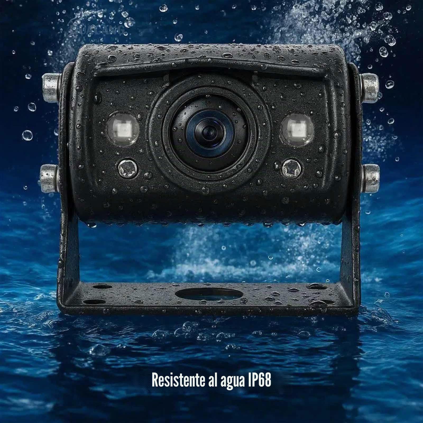 Cámara de marcha atrás AHD 1080P para vehículo y camión con monitor de pantalla de 2 divisiones de 7 pulgadas, 2 cámaras de visión trasera impermeables de visión nocturna con cable de 15 m para